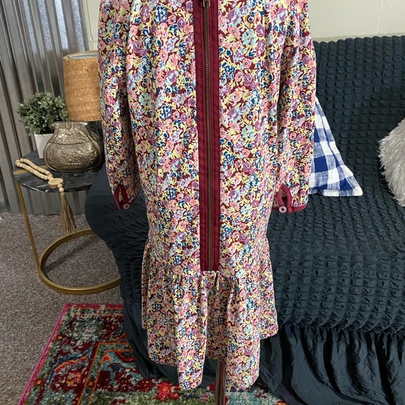 Matilda Jane Burgundy Floral drop waist dress size 8 - Picture 6 of 6